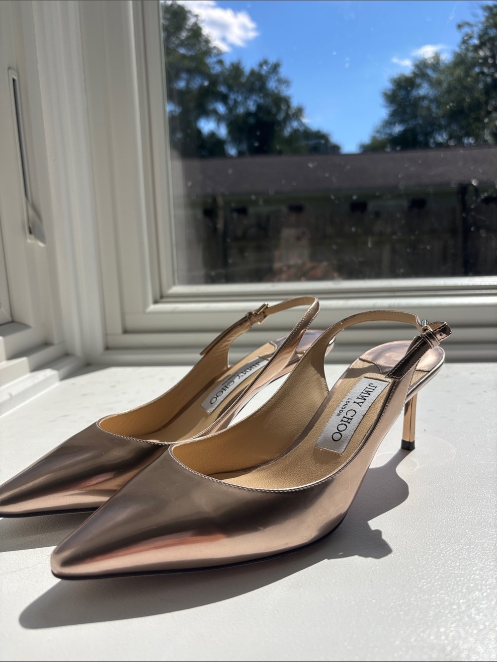 Jimmy Choo Erin 60 gold metallic heel size 7